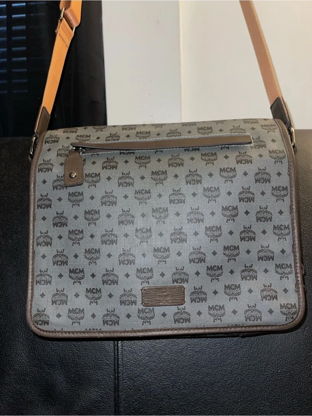Authentic MCM Visetos Medium Messenger Bag laptop carrier